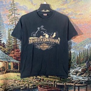 Harley-Davidson Black and Gold Motorcycle Tee